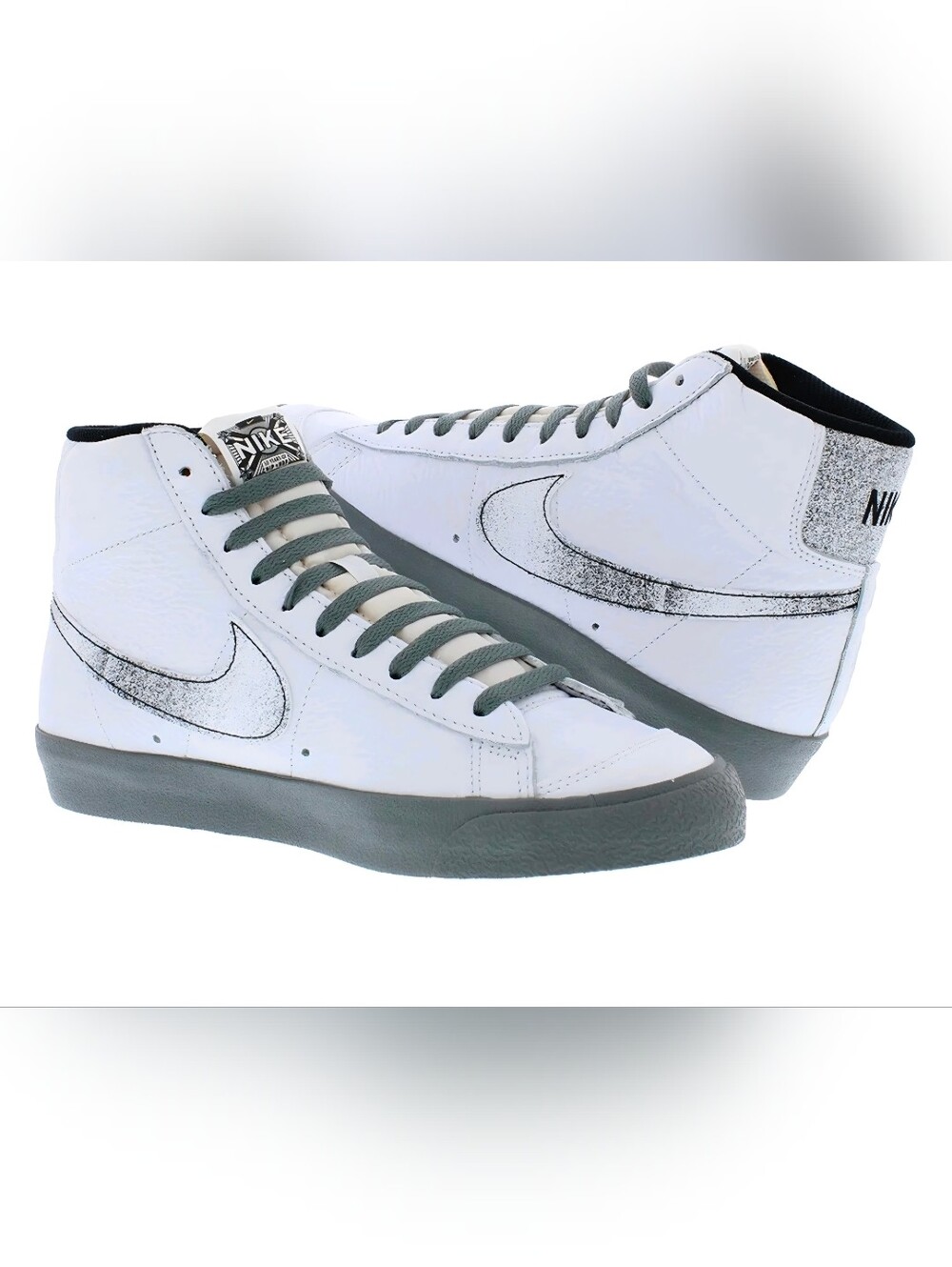 Nike Men's Blazer Mid '77 SE 50 Years of Hip Hop Sneakers White Gray Size 8